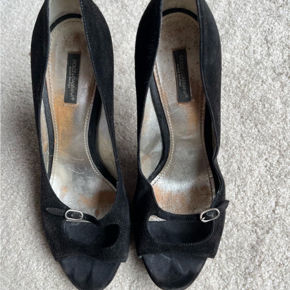Dolce and Gabbana Black Suede Heels size 40